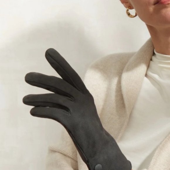 Accessories - Modern Black Suede Gloves